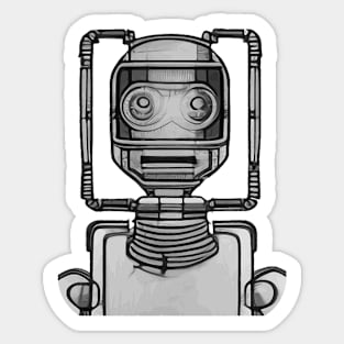 Portrait Of A Robot 2 Cyberpunk Artwork Sticker